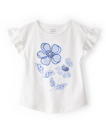 Toddler Short-Sleeve Fashion Top - White, 