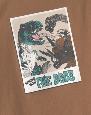 Boys Dinosaur Long-Sleeve Graphic Tee - Brown, 
