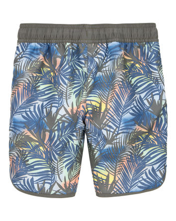 Kid Tropical-Print Pull-On Swim Trunks, 