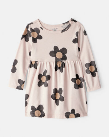 Bébé fille - Robe fleurie à manches longues - Ivoire, 