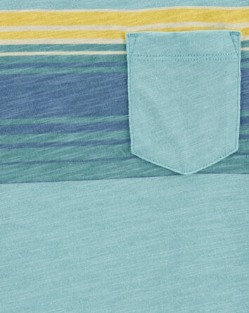 Kid Striped Front-Pocket Tank - Green, 