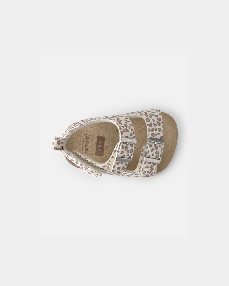 Baby Girl Cheetah Sandals - Cream, image 4 of 6 slides