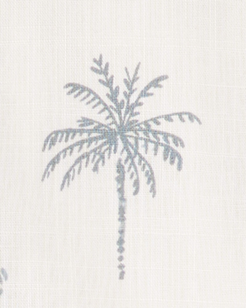Tout-petit garçon - Ensemble 2 pièces t-shirt imprimé de palmier et short - Ivoire/Bleu, image 3 sur 4 diapositives