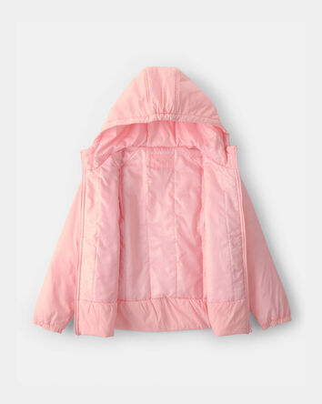 Girls Mid Weight Pink Peplum Jacket- Pink, 