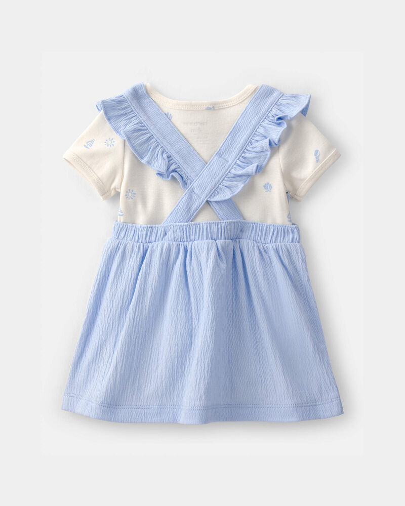 Baby Girl 2-Piece Jumper Dress Set - Blue, image 3 of 6 slides