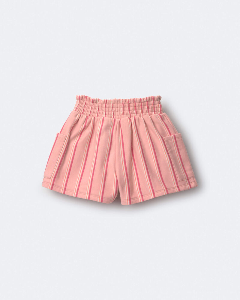 Toddler Girl Swing Short with Pockets in Stripes - Peach, image 6 of 7 slides