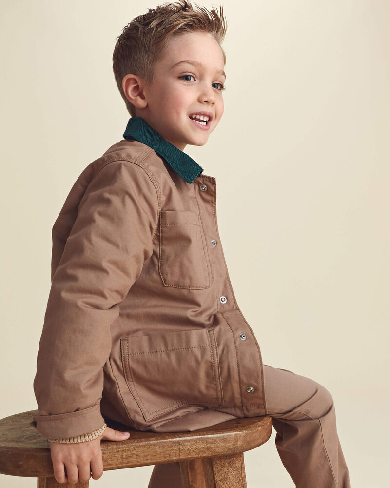 Boys Barn Utility Jacket - Brown, image 3 of 8 slides