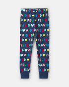 Tout-petit - Pyjama ajust&eacute; 2 pi&egrave;ces en 100 % coton &agrave; imprim&eacute; &laquo;Feliz Navidad&raquo; de No&euml;l &ndash; Bleu marine, image 2 sur 3 diapositives