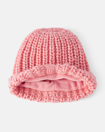 Bébé fille - Ensemble bonnet et mitaines d'hiver - Rose, 