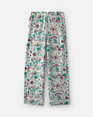 Kids Christmas Scavenger Hunt Fleece Loose Fit Pyjama Bottoms, 
