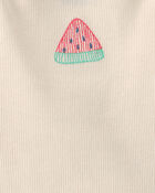 Baby Girl Watermelon Ribbed Tank Top - Cream, image 2 of 3 slides