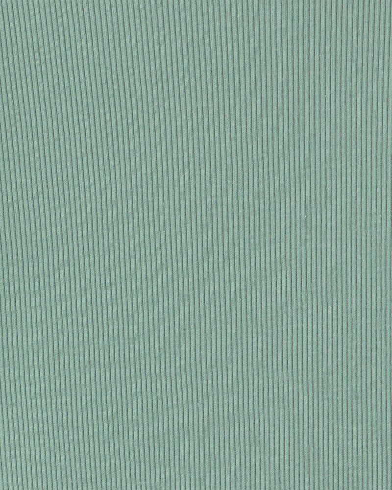Girls Long-Sleeve Ribbed Top - Green, image 2 of 3 slides