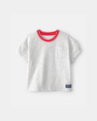 Toddler Boy French Terry Pocket T-Shirt - Grey, image 1 of 5 slides