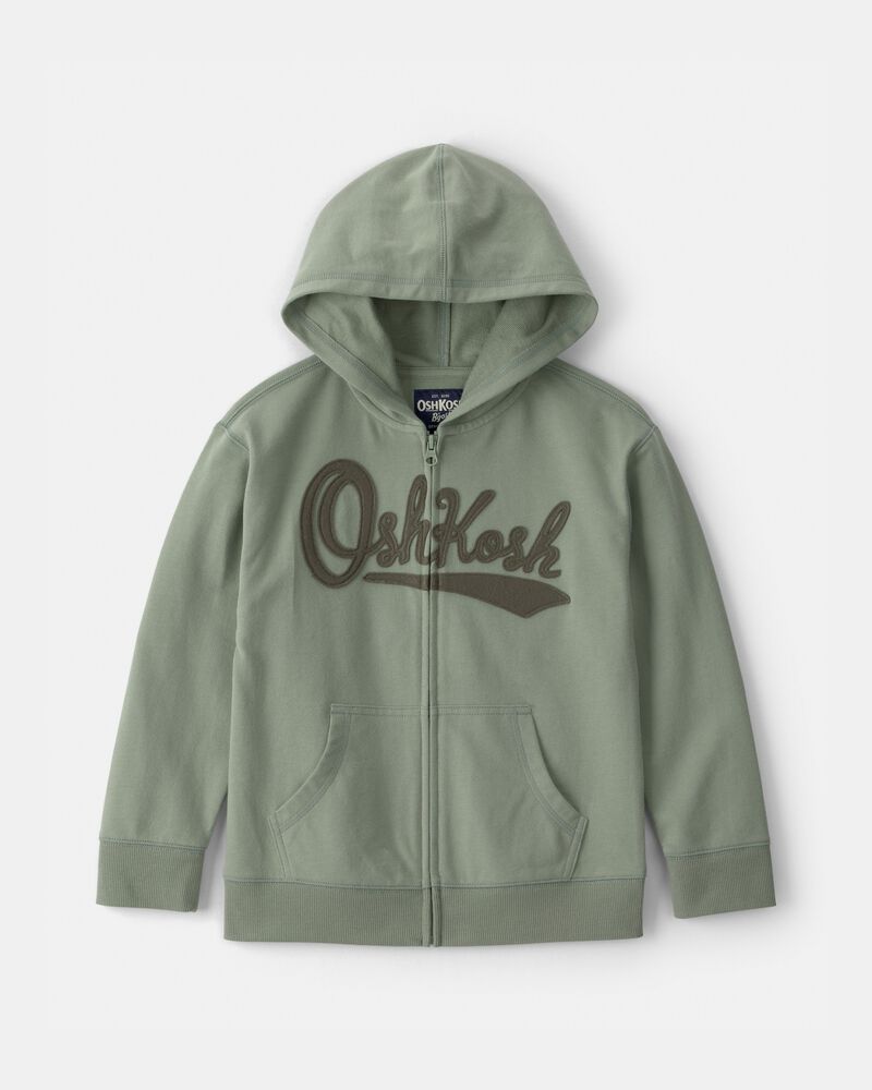 Jeune - Logo OshKosh Hoodie Zipp&eacute; - Vert, image 1 sur 3 diapositives
