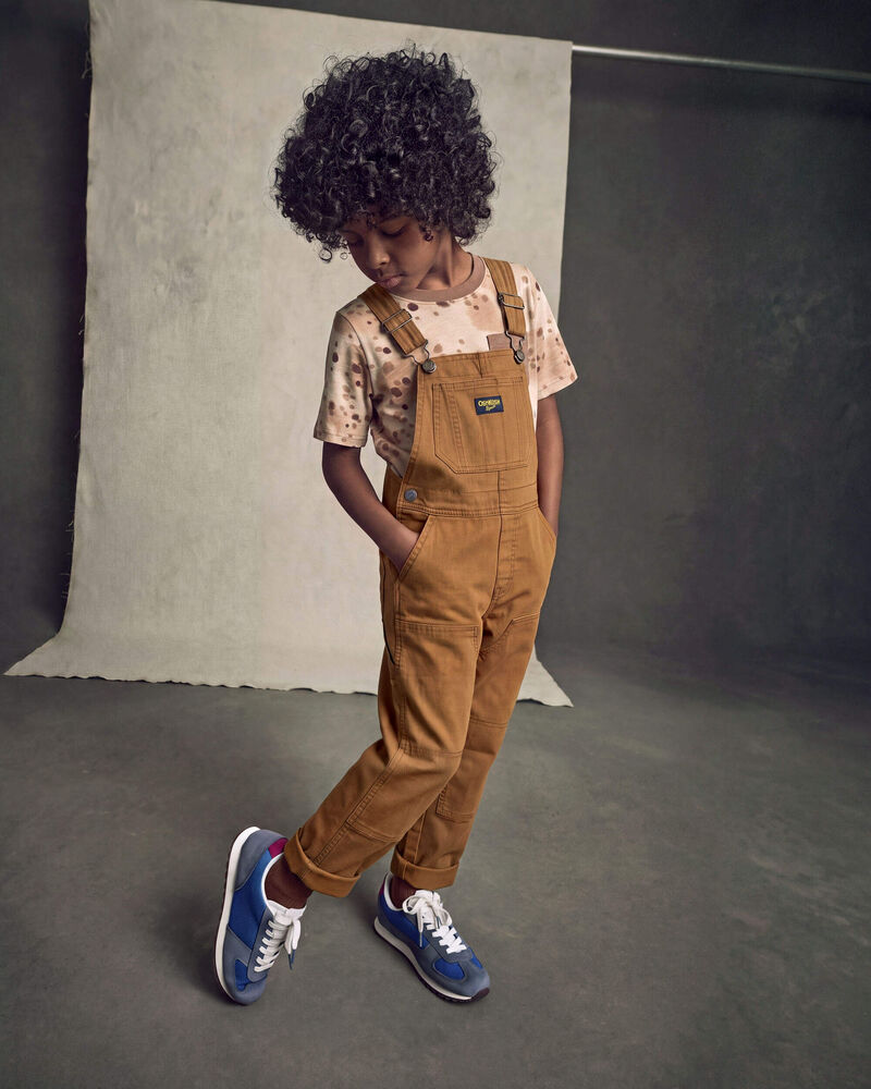 Boys Twill Overalls - Brown, image 2 of 5 slides