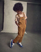 Boys Twill Overalls - Brown, image 2 of 5 slides
