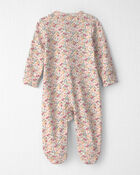 Baby Girl Organic Cotton Sleeper in Floral, image 2 of 5 slides