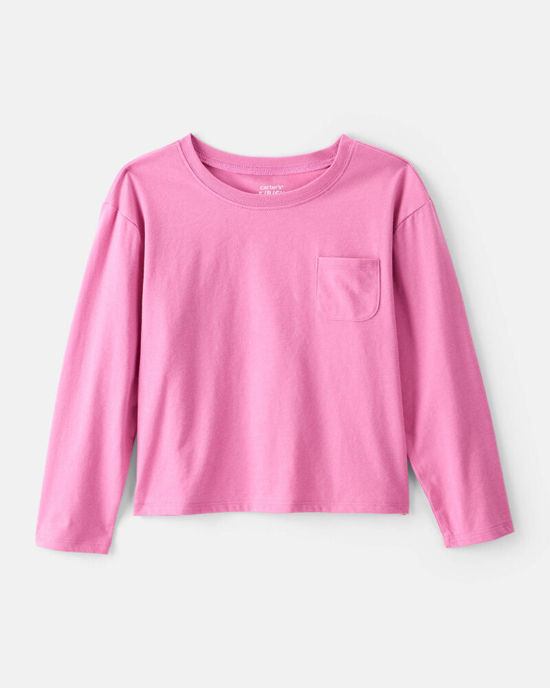 Girls Long-Sleeve Top - Pink, image 1 of 3 slides