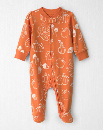 Baby Organic Cotton Sleeper in Autumn Gourds, 