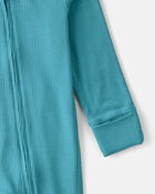Baby PurelySoft 2-Way Zip Sleep & Play Pajamas - Blue, image 3 of 9 slides