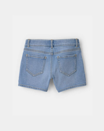Girls Denim Utility Shorts - Light Wash, 