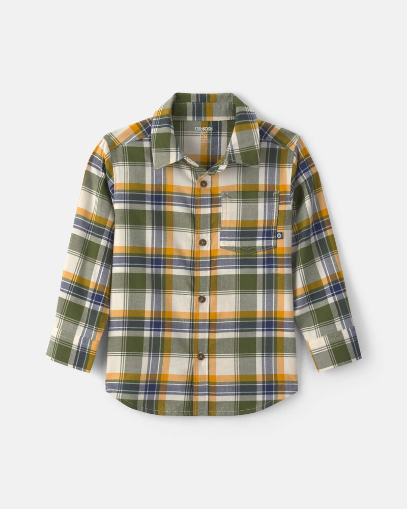 Chemise boutonn&eacute;e manches longues &agrave; carreaux pour tout-petit, image 1 sur 2 diapositives