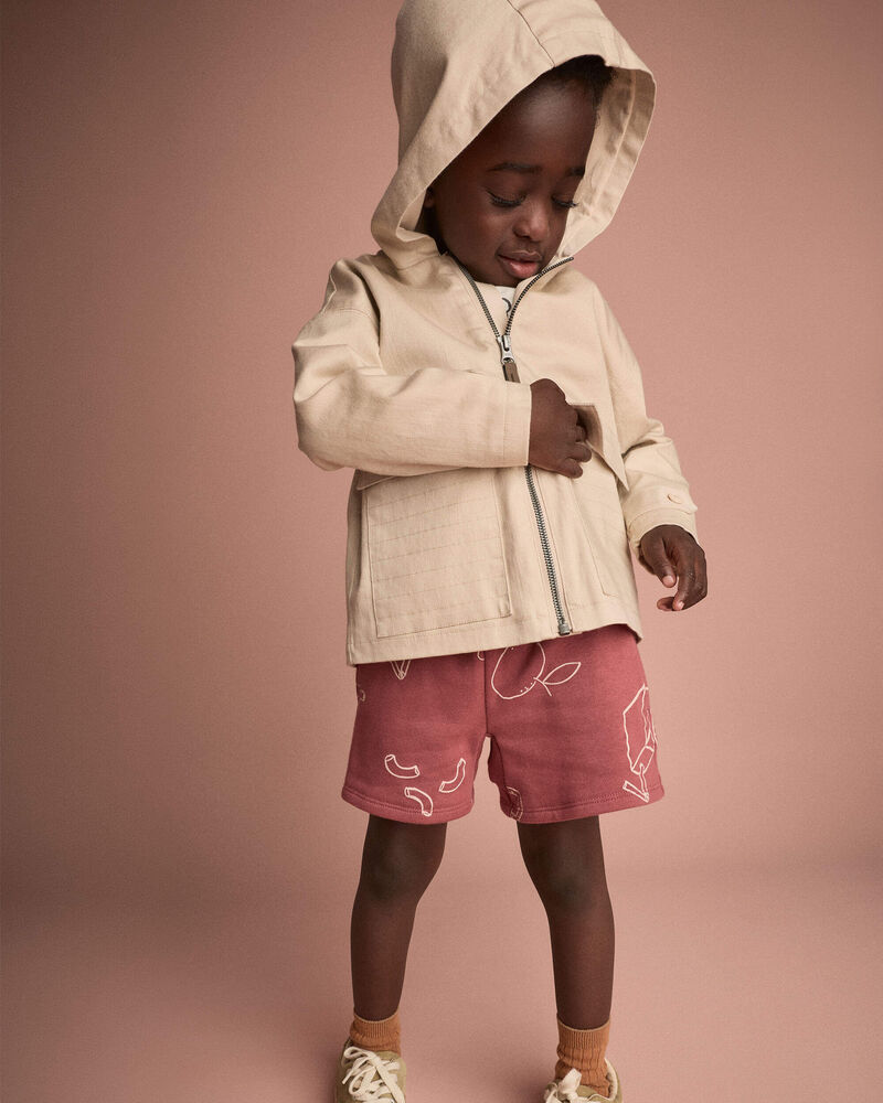 Toddler Boy Zip-Up Hooded Jacket with Pockets - Khaki, image 6 of 6 slides