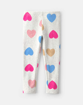 Toddler Girl Heart Cotton Pull-On Stretch Leggings, 