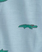 Tout-petit gar&ccedil;on - Pyjama ample 2 pi&egrave;ces &agrave; manches courtes, alligator - Bleu, image 2 sur 2 diapositives