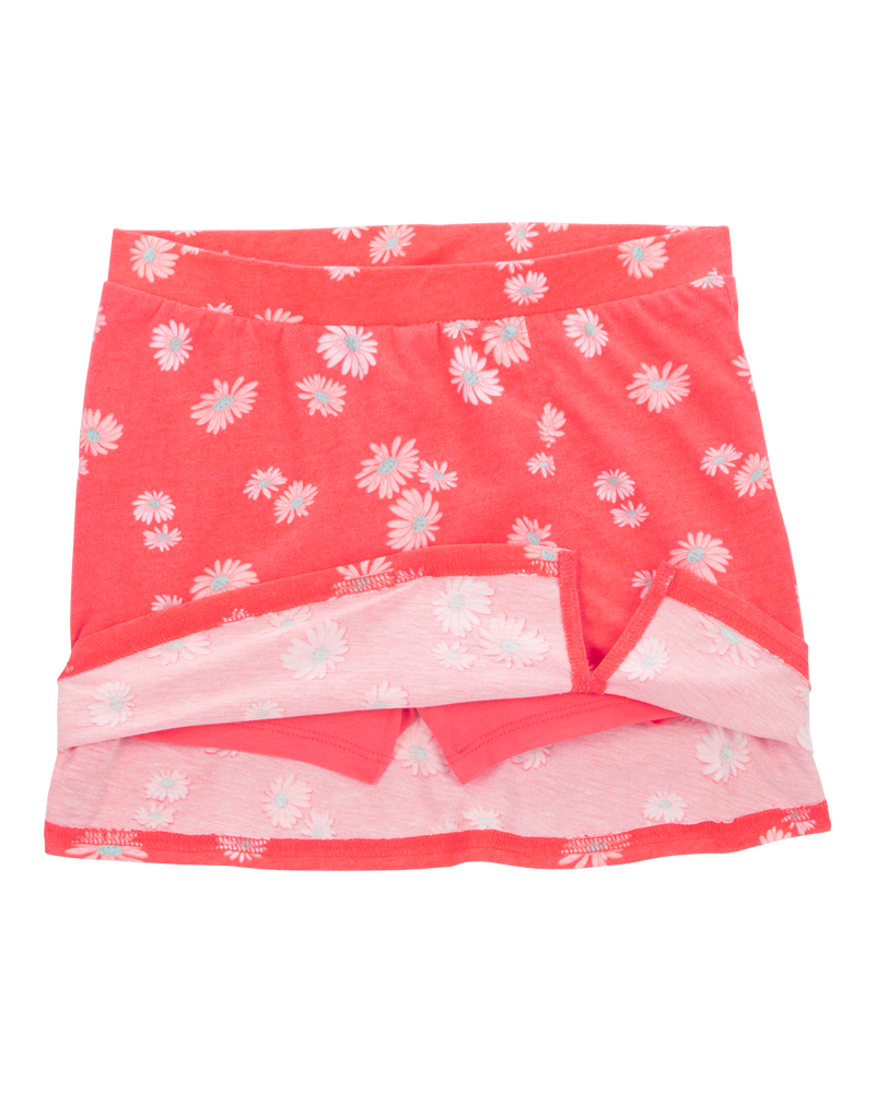 Kid Floral Pull-On Golf Skort - Orange, image 2 of 4 slides