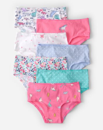 Girls 7-Pack Animal Print Brief Underewear, 