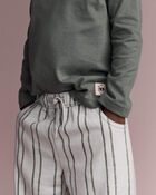 Tout-petit - Pantalon &agrave; poches en jersey bouclette &agrave; rayures - Sauge, image 3 sur 7 diapositives