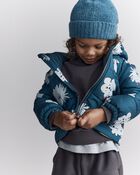Toddler Squish Hooded Puffer Jacket - Deep Teal, image 1 of 7 slides
