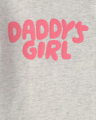 Baby Girl 'Daddys Girl' Long-Sleeve Graphic Bodysuit - Grey, image 2 of 3 slides