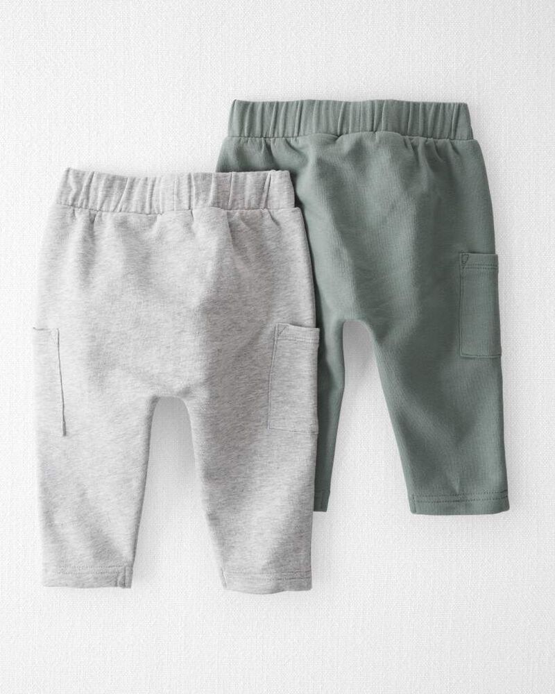 B&eacute;b&eacute; - Pantalons en coton biologique, 2 pi&egrave;ces, image 2 sur 4 diapositives