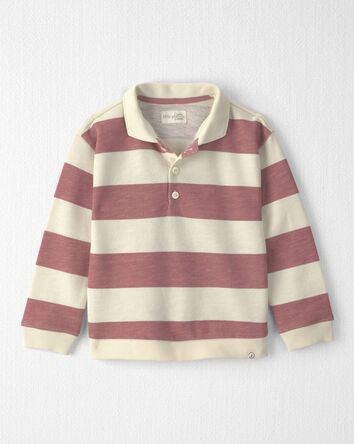 Tout-petit fille - Polo &agrave; rayures rugby en jersey bouclette de coton biologique, 
