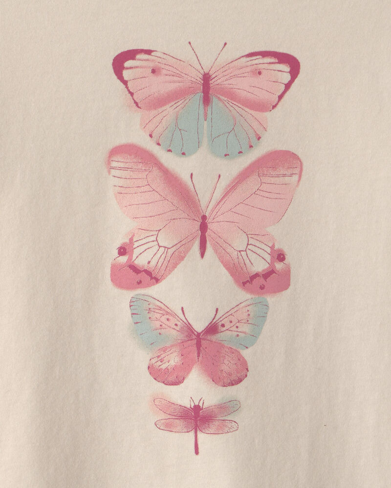 Filles - T-shirt manches longues &agrave; imprim&eacute; papillon - Cr&egrave;me, image 2 sur 2 diapositives