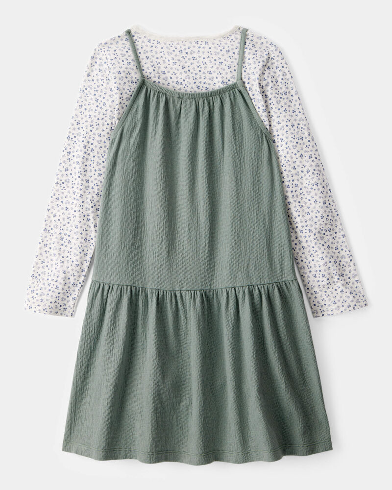 Jeune Ensemble 2 pièces t-shirt fleuri et robe sans manches, image 3 sur 6 diapositives