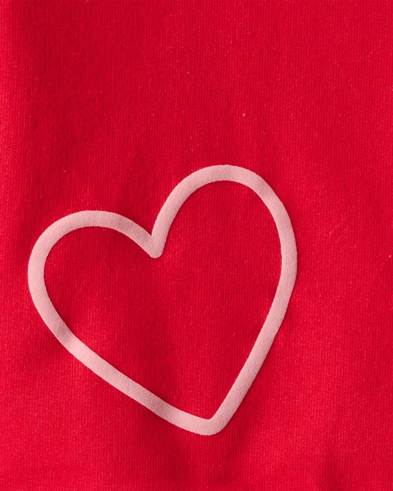 Baby Girl Valentine's Day 2-Piece Heart French Terry Tee & Pant Set - Red, image 4 of 6 slides