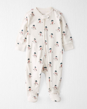 B&eacute;b&eacute; - Pyjama en coton biologique &agrave; motif bonhomme de neige, 