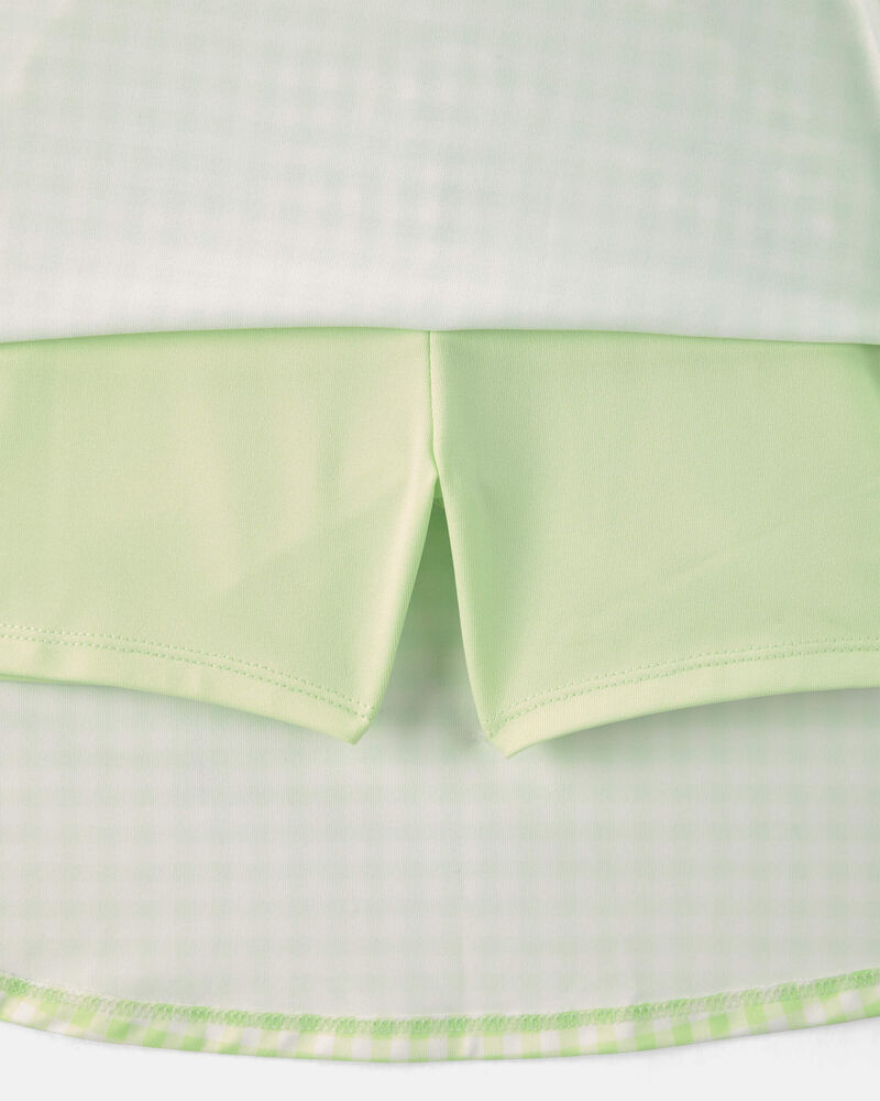 Girls Gingham Active Dress - Green, image 3 of 5 slides