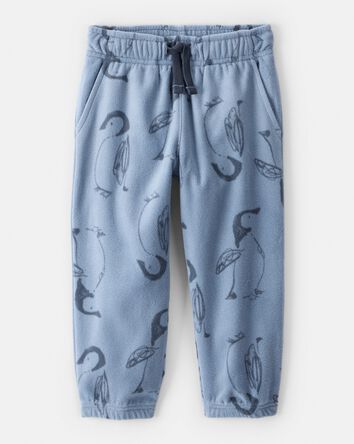 Toddler Boy Penguin Fleece Joggers - Blue, 