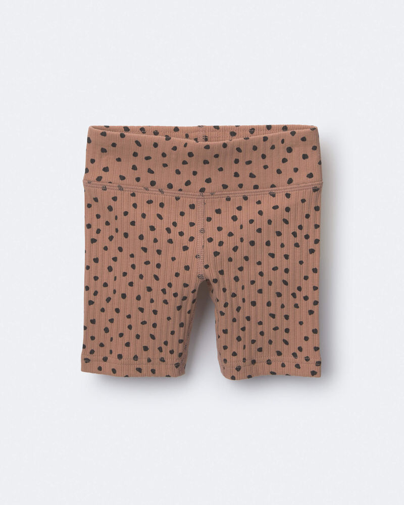 Toddler Girl Brooklyn Bike Shorts in Dot Print - Tan, image 1 of 3 slides