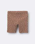 Toddler Girl Brooklyn Bike Shorts in Dot Print - Tan, image 1 of 3 slides
