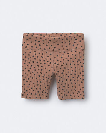 Toddler Girl Brooklyn Bike Shorts in Dot Print - Tan, 