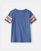 Gar&ccedil;ons - T-shirt &agrave; manches courtes &agrave; rayures &ndash; Bleu, image 1 sur 2 diapositives