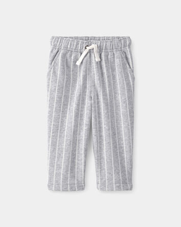 B&eacute;b&eacute; - Pantalons en jersey fran&ccedil;ais ray&eacute;s - Gris/Blanc, 