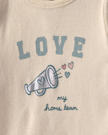 Baby Girl 2-Piece 'Love My Home Team' Long-Sleeve Bodysuit & Tulle Pant Set - Blue, 