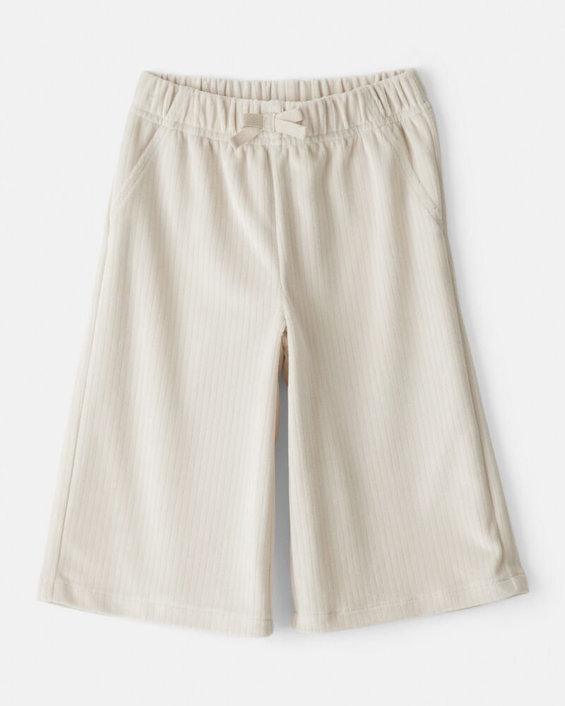 Baby Girl Ribbed Flare Pants - Tan, image 1 of 4 slides