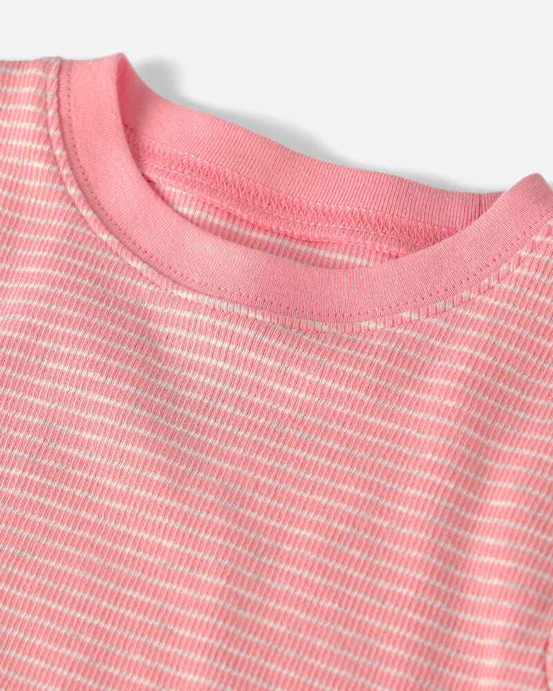Baby Girl 2-Piece Organic Cotton Ribbed Pyjama, image 2 of 4 slides